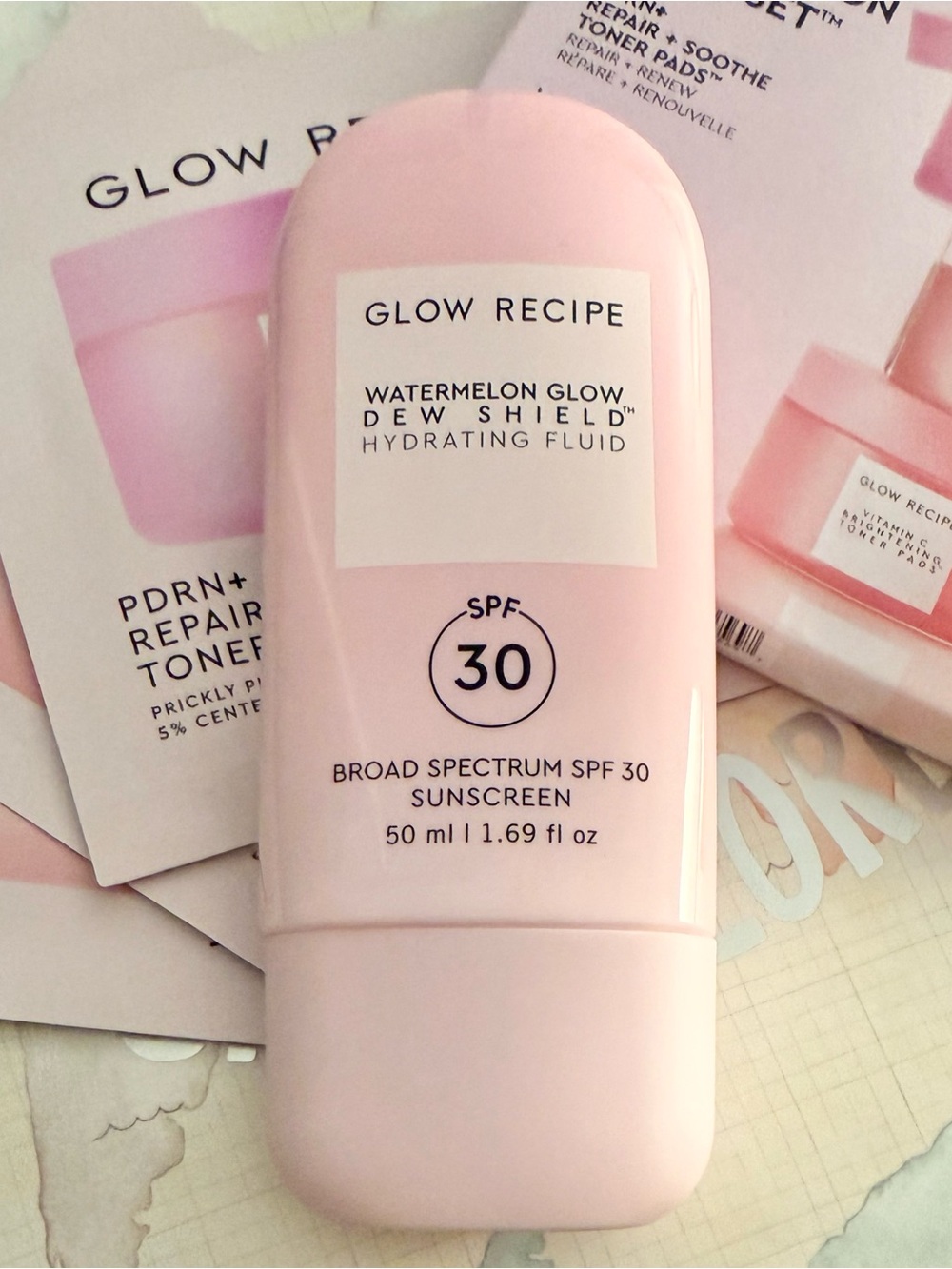 Glow Recipe 🍉 Watermelon Glow Dew Shield SPF 30 🩷 With Toner Pad Trial Box